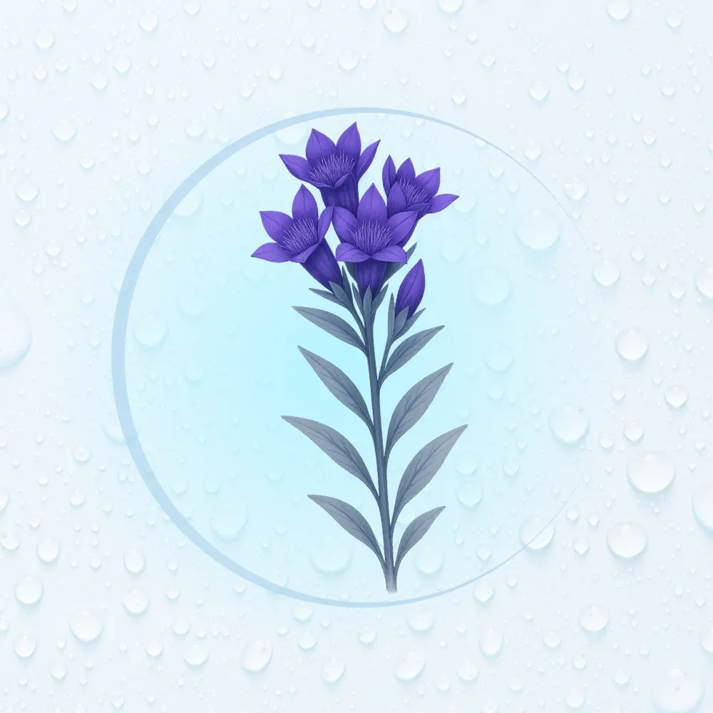 Bachblüte Nr. 12: Gentian (Illustration)
