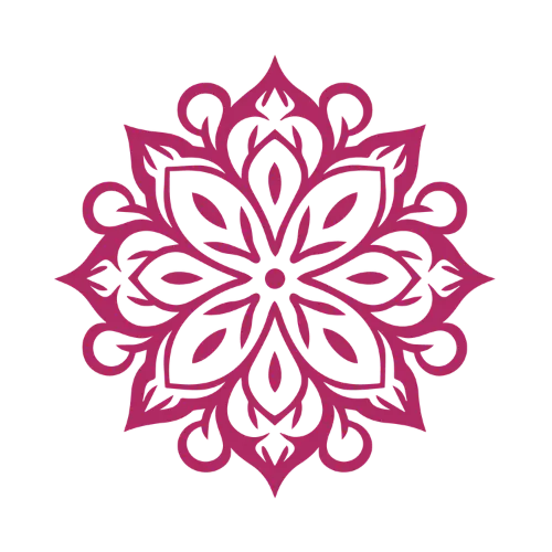 Digitale Bachbüten Mandala rot